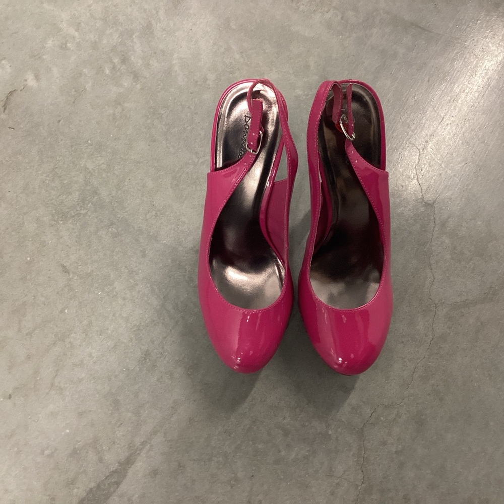 Bonnibel Hot Pink Platform Slingback Heels